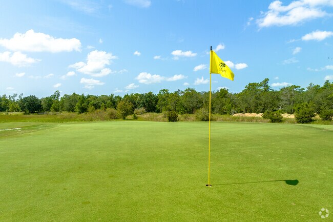 Residents can enjoy a game of golf at nearby golf courses in Happy Trails.