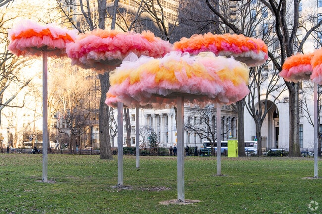 Public art is displayed in Madison Square Park