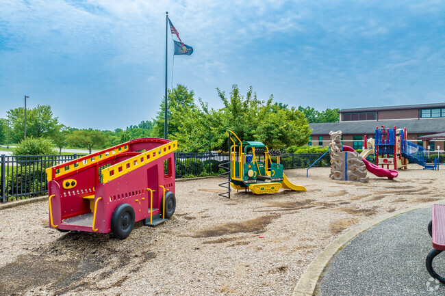 Concord Elementary School playground is a colorful and inviting space for children to play.