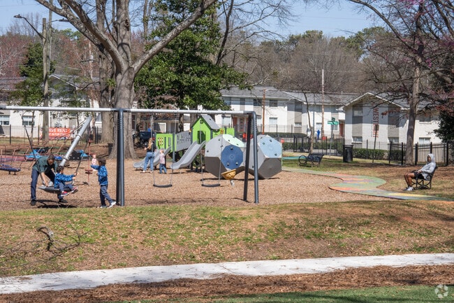 Sara J. Gonzalez Park features a playground that residents take their children to throughout the day.