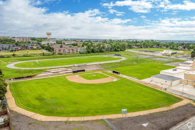 The baseball field at Iver C. Ranum Middle School in Westminster, Colorado.