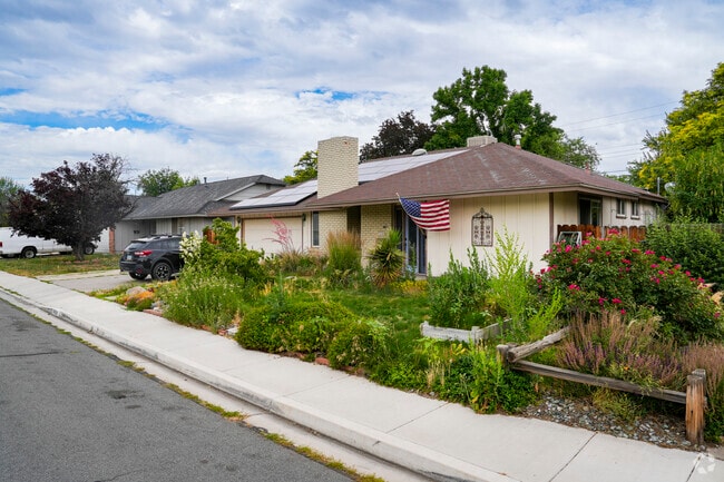 North Rock is full of single-story homes, many with brick accents on the exteriors.