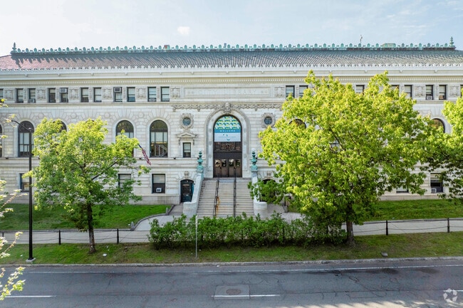 The Springfield Public Library, near Maple-High Six Corners, is a cultural cornerstone.