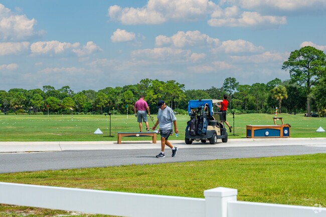 Many residents of The Reserve head to PGA Golf club and practice their swing.
