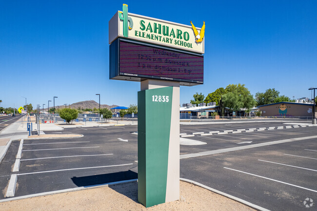 Monument sign proudly represents Sahuaro School’s excellence in Phoenix.
