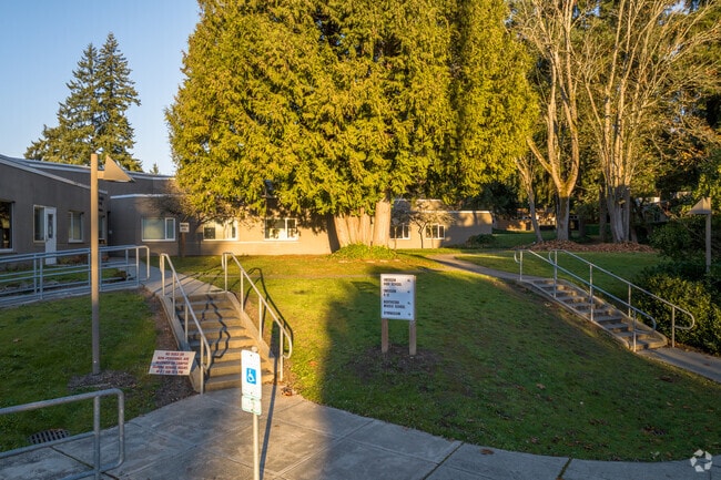 Emerson High School's entrance.