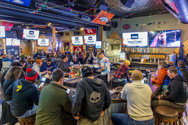 Stoney's Uptown Joint is the go-to place to watch sports games with over 30 flatscreen TVs.