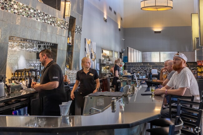 Enjoy golf course views at Slate Bistro and Bar in Sossaman Estates.