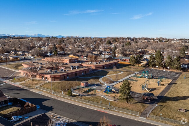 An overview of the entire campus at Stukey Elementary School in Northglenn, Colorado.