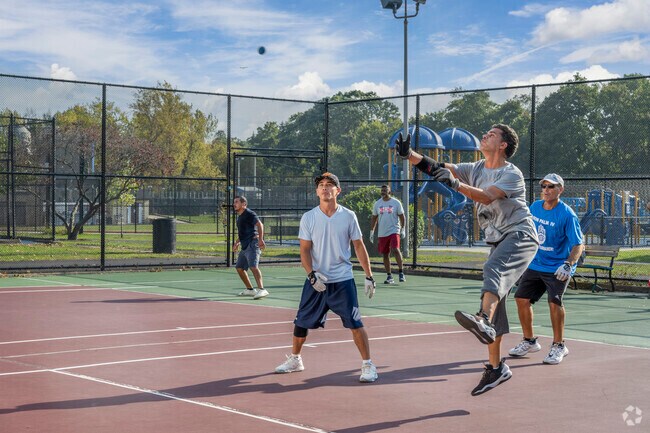 Team up to challenge your friends in a game of handball at Grant Park in Hewlett,.