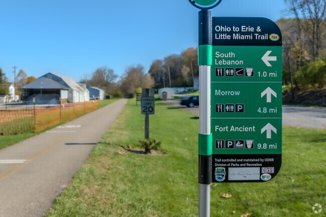 The Little Miami Trail connects South Lebanon to Morrow, OH.