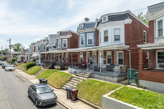 Brick twins with front porches make up much of the housing stock in Brandywine Village.