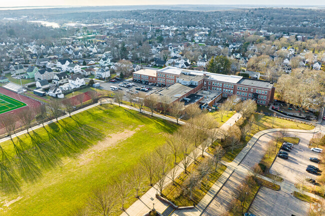 Westerly High School is a triumphant feature in the middle of Westerly, Rhode Island.