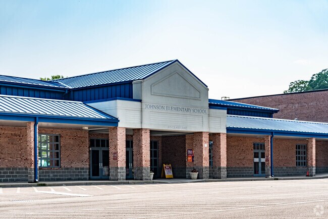 The front main entrance of Johnson Elementary School.
