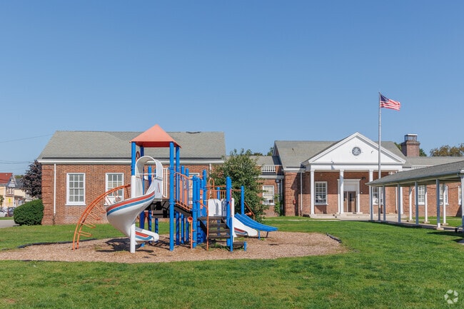 Jackson Main Elementary has a front playground as well as a back field.