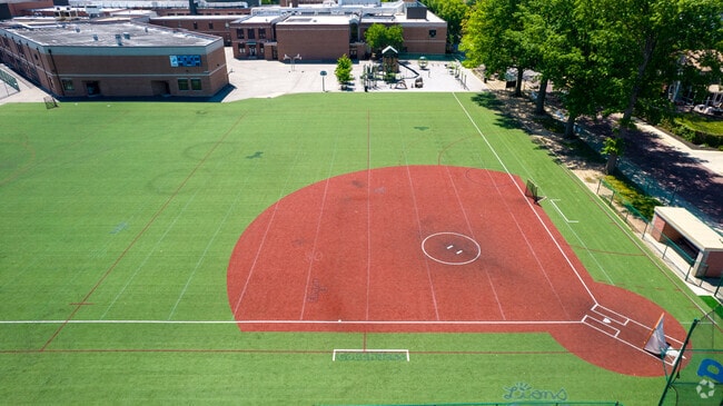 Bexley High School has a well kept baseball field.