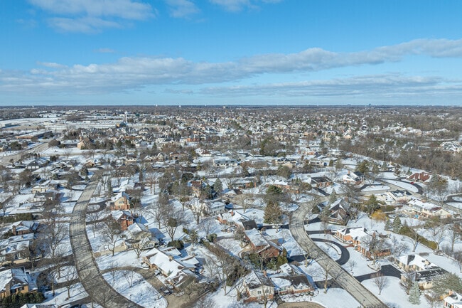 Large traditional and ranch-style homes sit on quiet streets in Burr Ridge East.