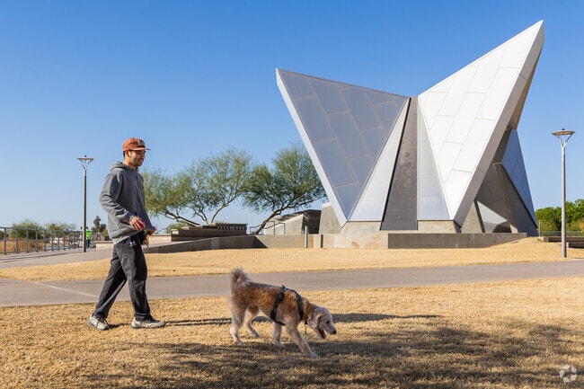 You can't miss the large geometric structure at Gilbert Regional Park.