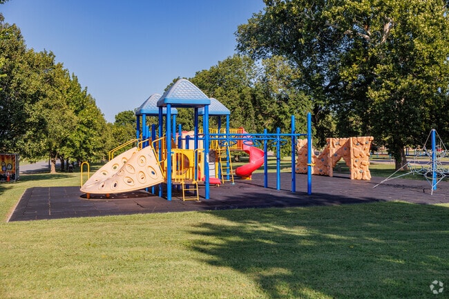 The playground awaits children on recess at M L King Elementary School.