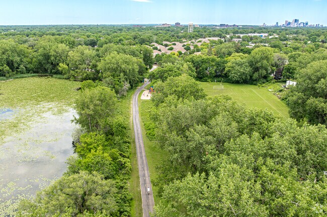 The Cedar Lake Trail meaders through St. Louis Park and connects to downtown Minneapolis.