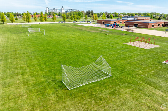 A full soccer field is great for PE classes and recess.