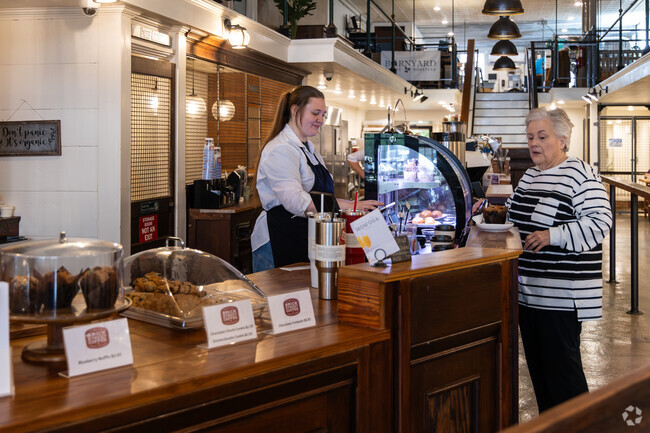 Enjoy great coffee at Brick Street Coffee in one of Minden's historic red-brick buildings.
