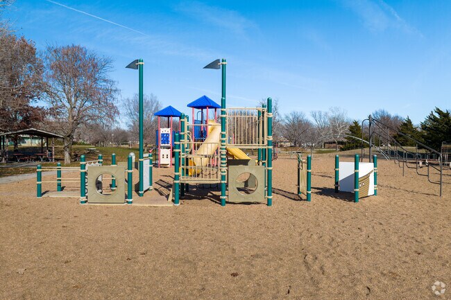 Kids can climb on the playground at King Park in Hesston.