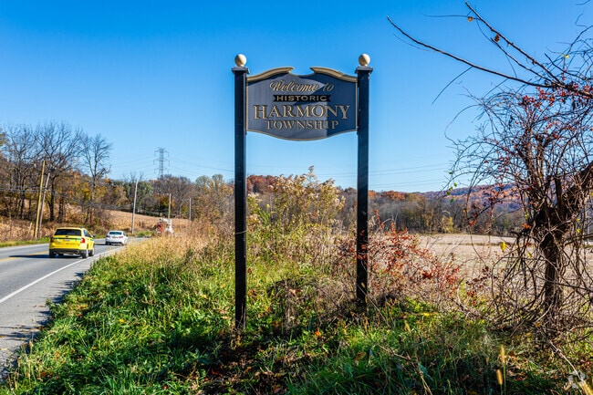 The welcome sign stands tall in Harmony Township, N.J.
