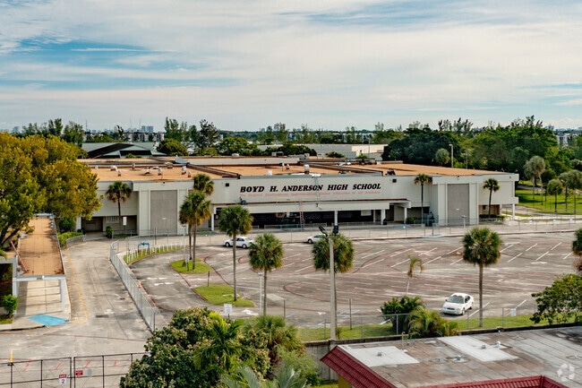 Entrance to Boyd H. Anderson High School in Lauderdale Lakes, FL.