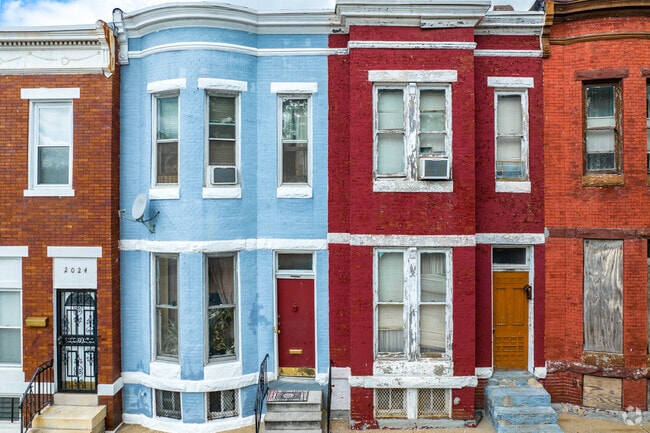 Row homes in Midtown Edmondson come in beautiful colors.