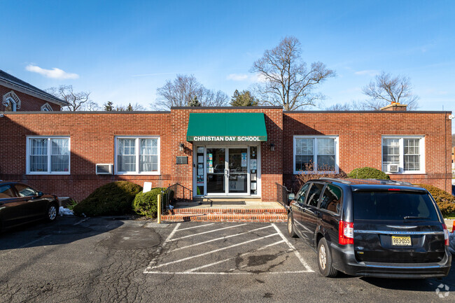The entrance to Scotch Plains Baptist Christian Day School, located in Scotch Plains, NJ.