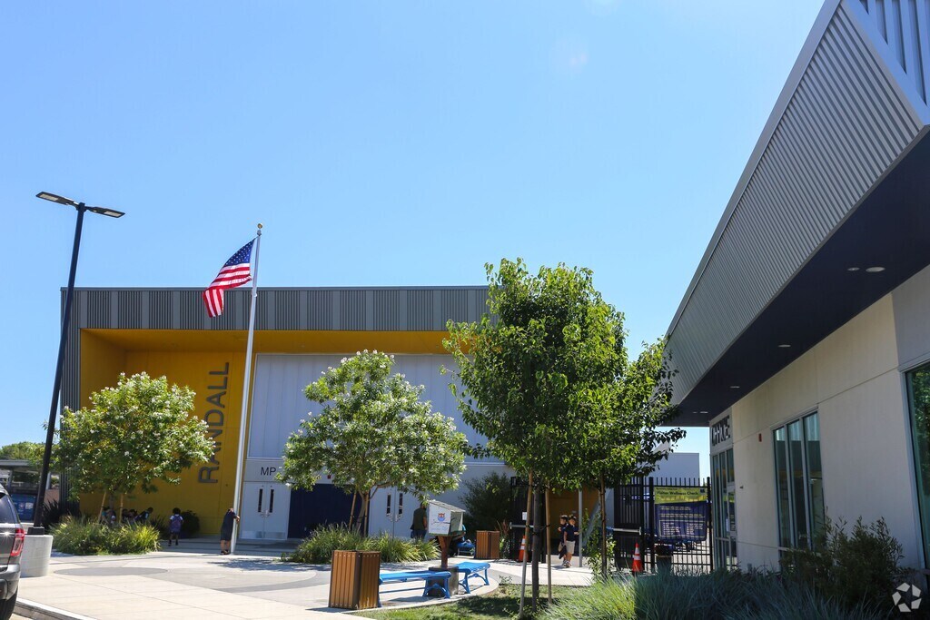 View of the Robert Randall Elementary School entrance located in Milpitas CA.