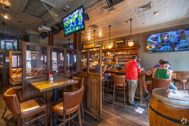 PJ Ryan's pub is a great place to watch sports events in Teele Square in Somerville, MA.