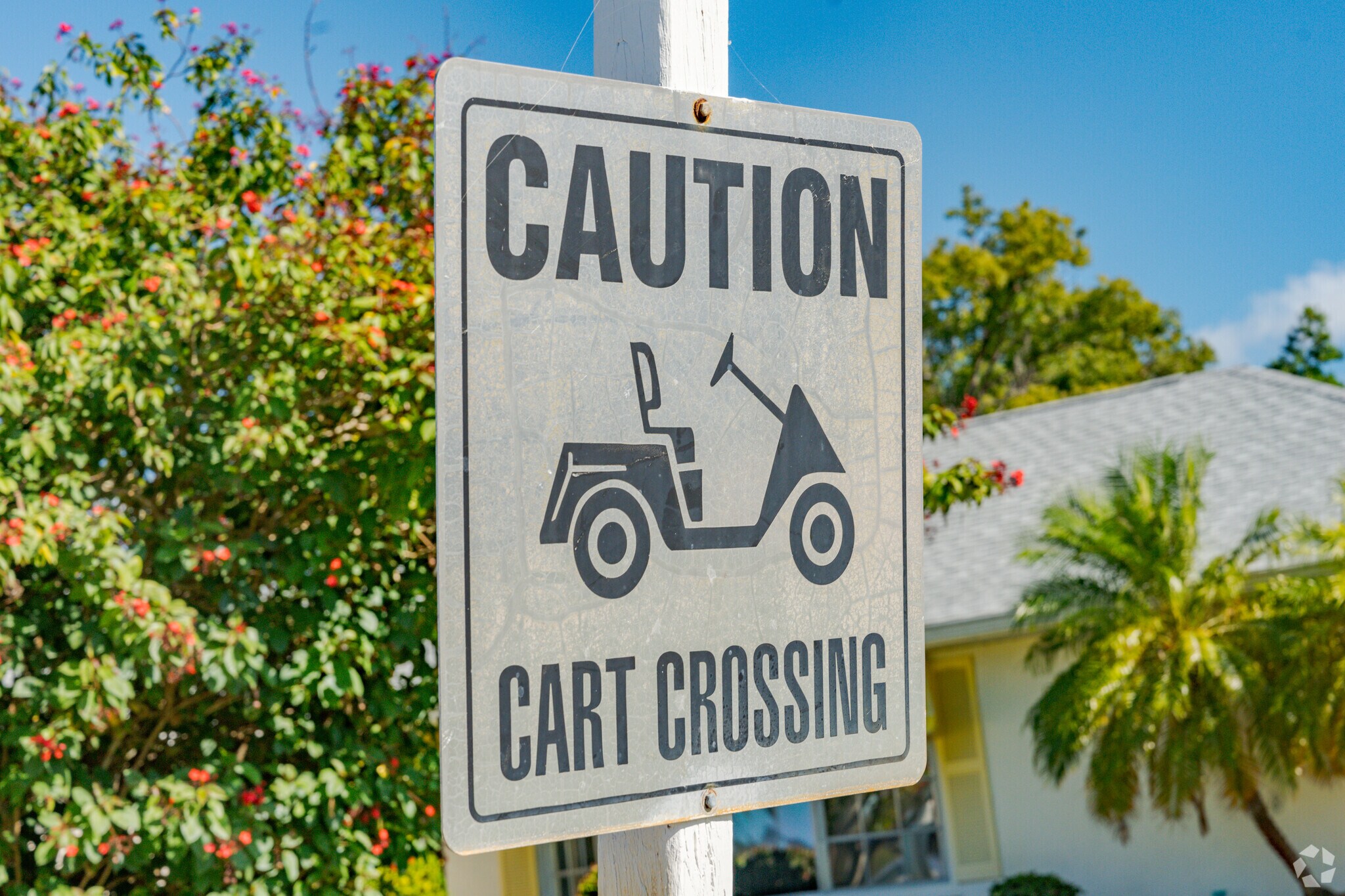 Many Jacaranda West residents can travel to and from the golf course with their golf carts.