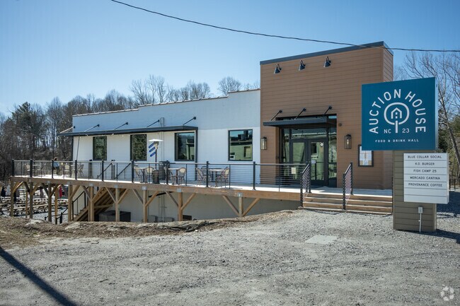 The Auction House Food & Drink Hall is Fletcher's newest addition, with outdoor seating, live music and two floors of restaurants and bars.