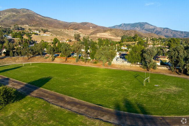 Serrano Middle School's lively soccer field echoes with spirited play.