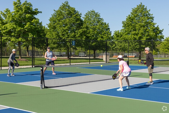 Play a friendly game of pickleball with friends at Drake Sports Park in West Bloomfield Township.