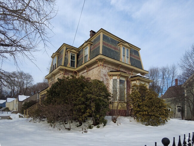 Historical houses, such as this Second Empire home, are common in Oakdale.