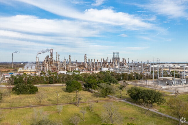 Several large oil refineries make their home in Orange, TX.