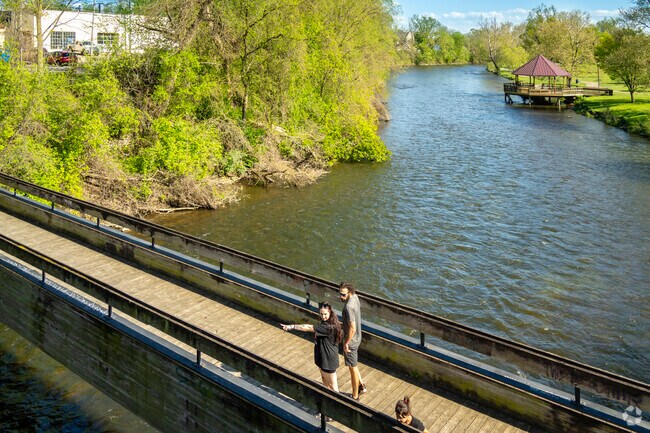 Locals can walk many bridges across the Huron River which flows through Depot Town.