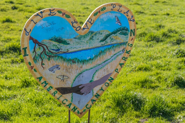The display of multiple oversized hearts created by local artists of all ages can be seen throughout the month of February at several American Canyon parks.