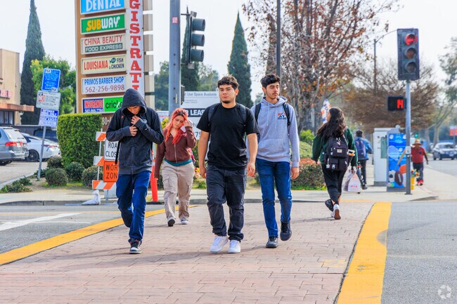 Students from Jordan High leaving for the day.