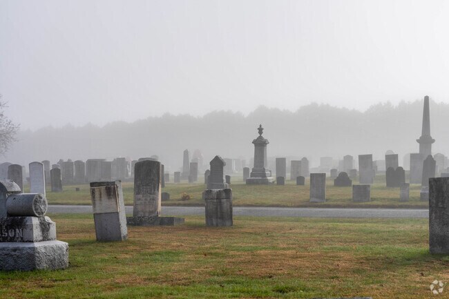 Headstones carved by folks at Rock of Ages are in use at the Hope Cemetery in Graniteville.