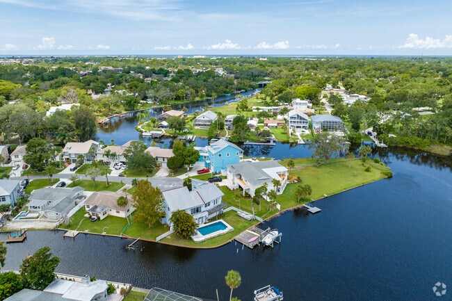 Homes line the Cotee River in New Port Richey South.