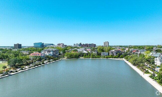 Colonial Lake is a popular attraction for residents of Harleston Village in Charleston, SC.