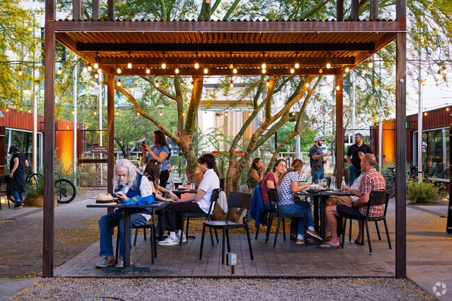 Enjoy patio dining at Kukai, located near Kroeger.