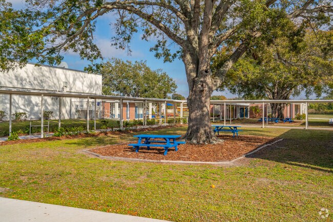 Lanier Elementary School has a nice outdoor courtyard.