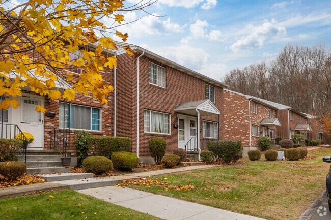 Townhomes with covered entries provide convenience in Bucks Hill.