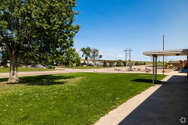 Pinello Elementary School has many open green areas for recreation.