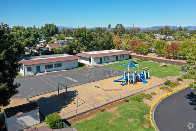 The Preschool students at Robert L. Stevens Elementary have a separate playground in Wright Area